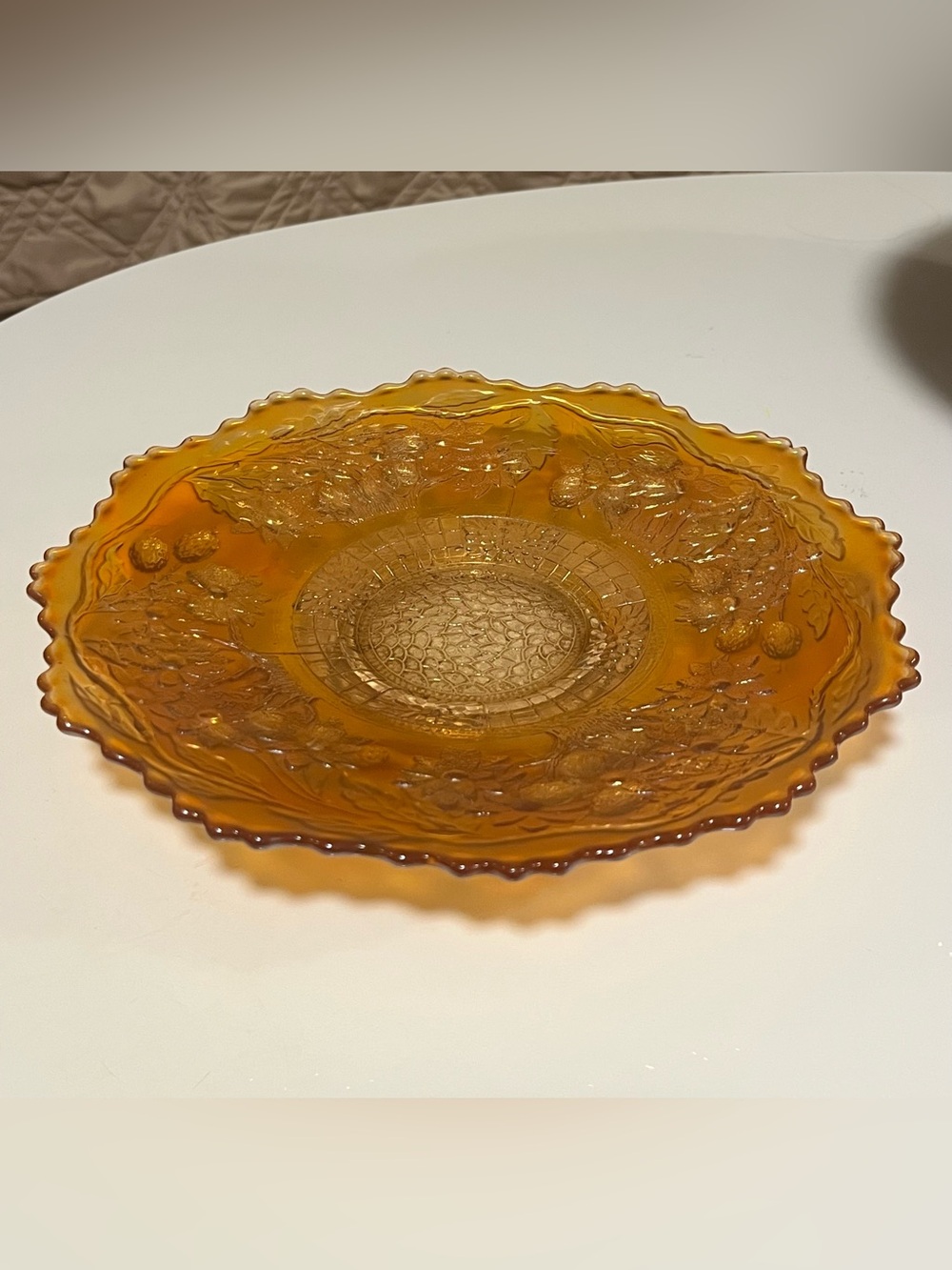 Fenton Marigold carnival glass tray/bowl